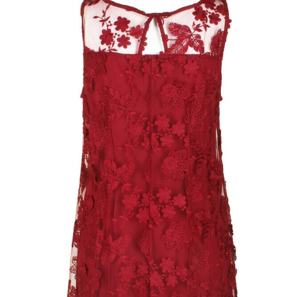 Signature By Robbie Bee Womens Red Mesh Floral Par - Picture 3 of 4